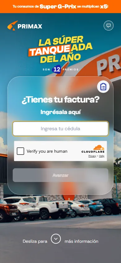 Mobile home page with the campaign headline, 12 prizes and the invoice form with an ID number field and a disabled button.